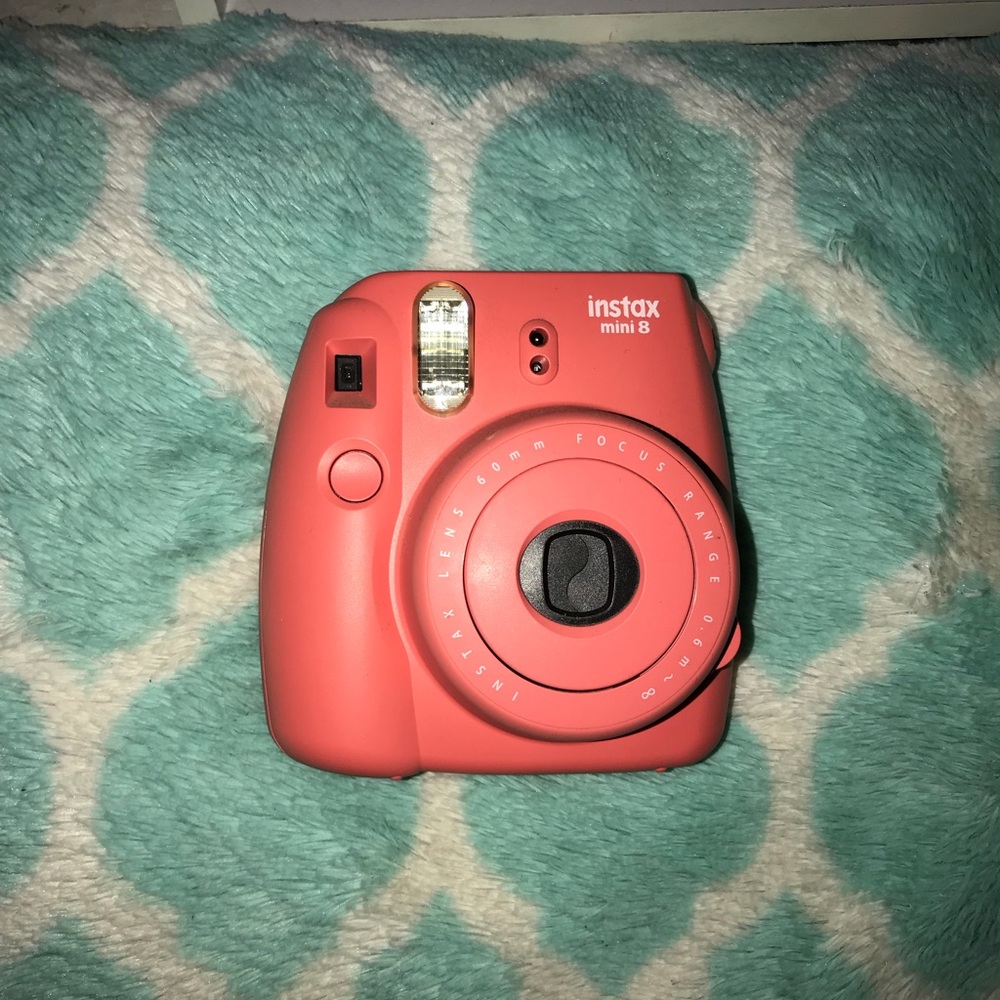 Hot pink Polaroid Instax mini 8